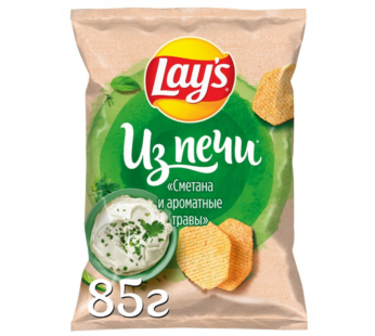 Чипсы Lay’s картофельные Из печи Сметана и ароматные травы 85 г